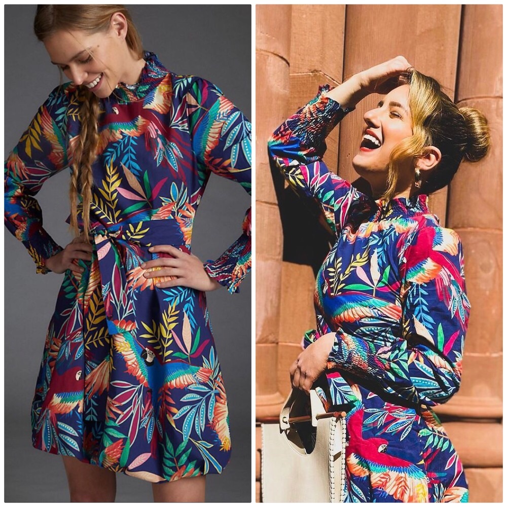 NWT ANTHRO FARM RÍO AVES MINI DRESS